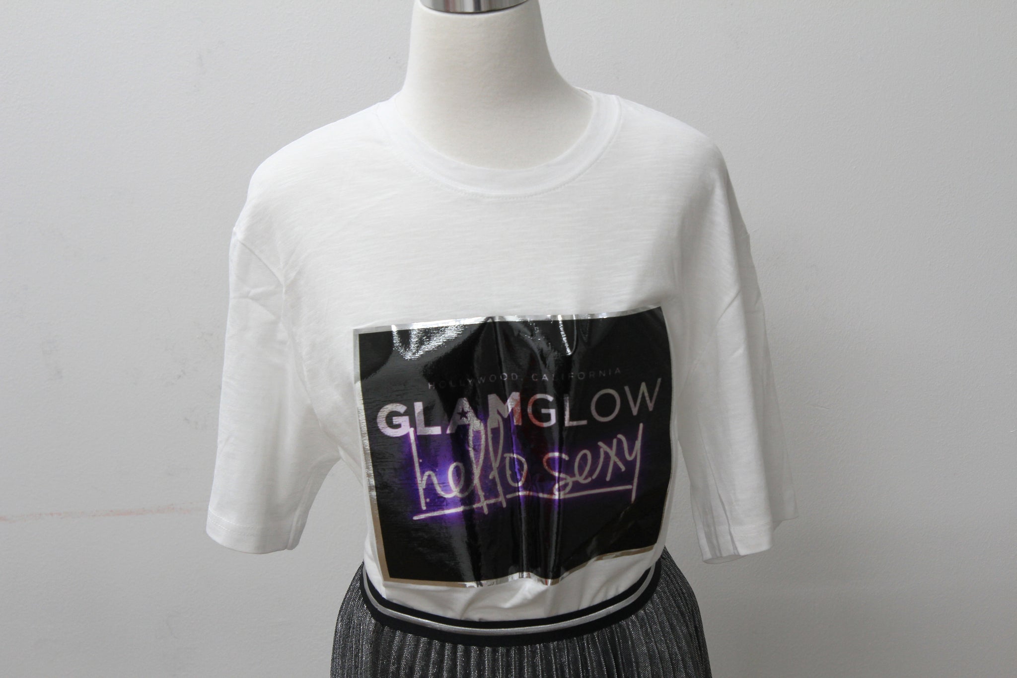 shining  & glam point white t-shirts for women